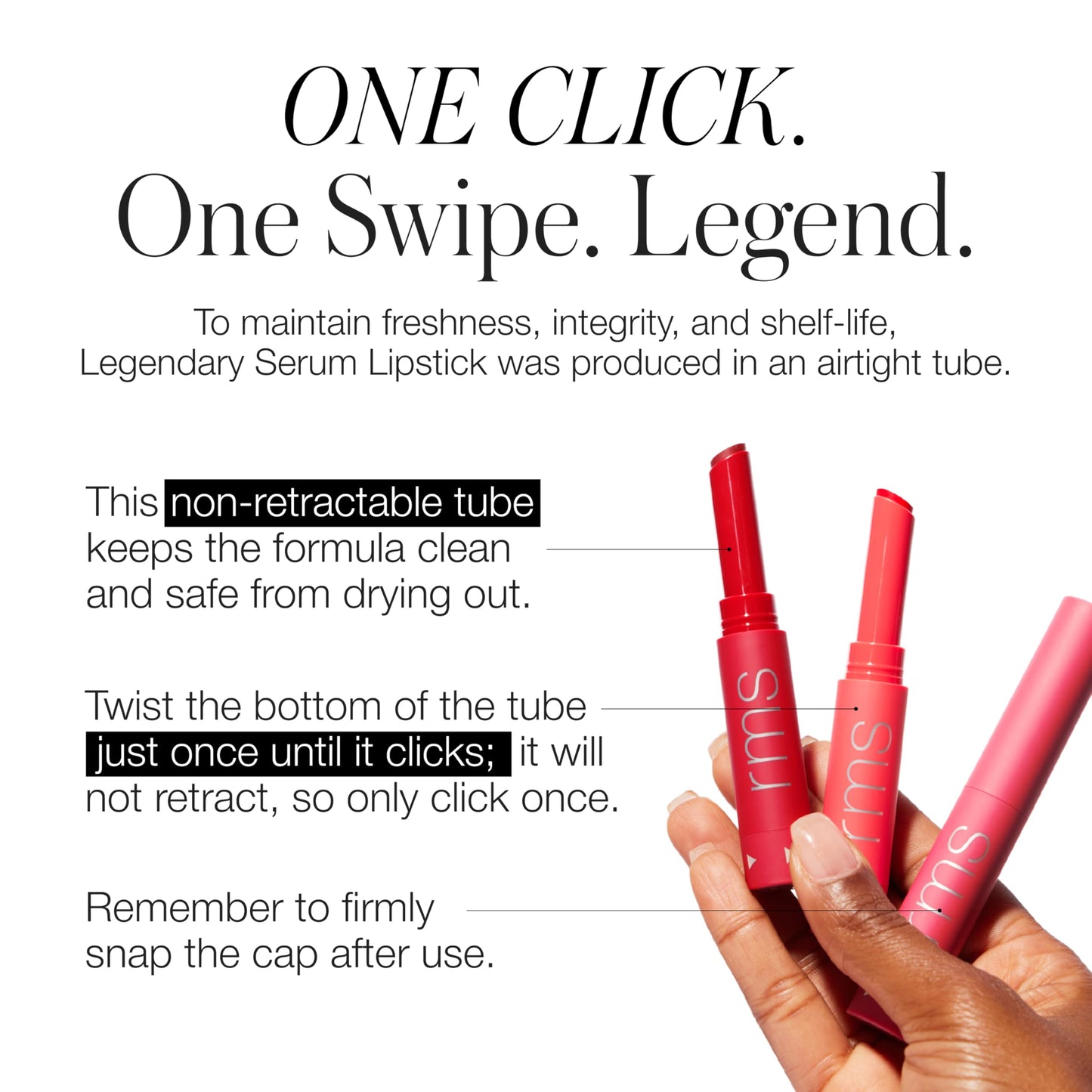 RMS Beauty Legends to Love Kit - 3pc Full-Size Lipstick Set - Hydrating Lip Serum & Long Lasting Nude & Berry Lip Kit - 3 x 0.14 oz