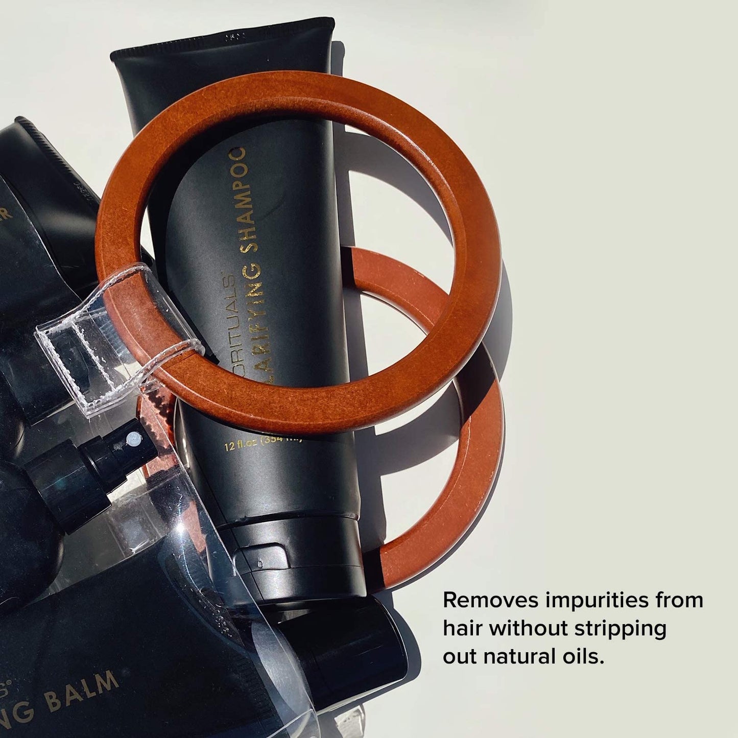 Prorituals Clarifying Shampoo - Deep Cleansing Detox Shampoo for Curly Hair, Removes Impurities, Dirt, Oil & Buildup, Sulfate Free Hair Care, 12 fl oz