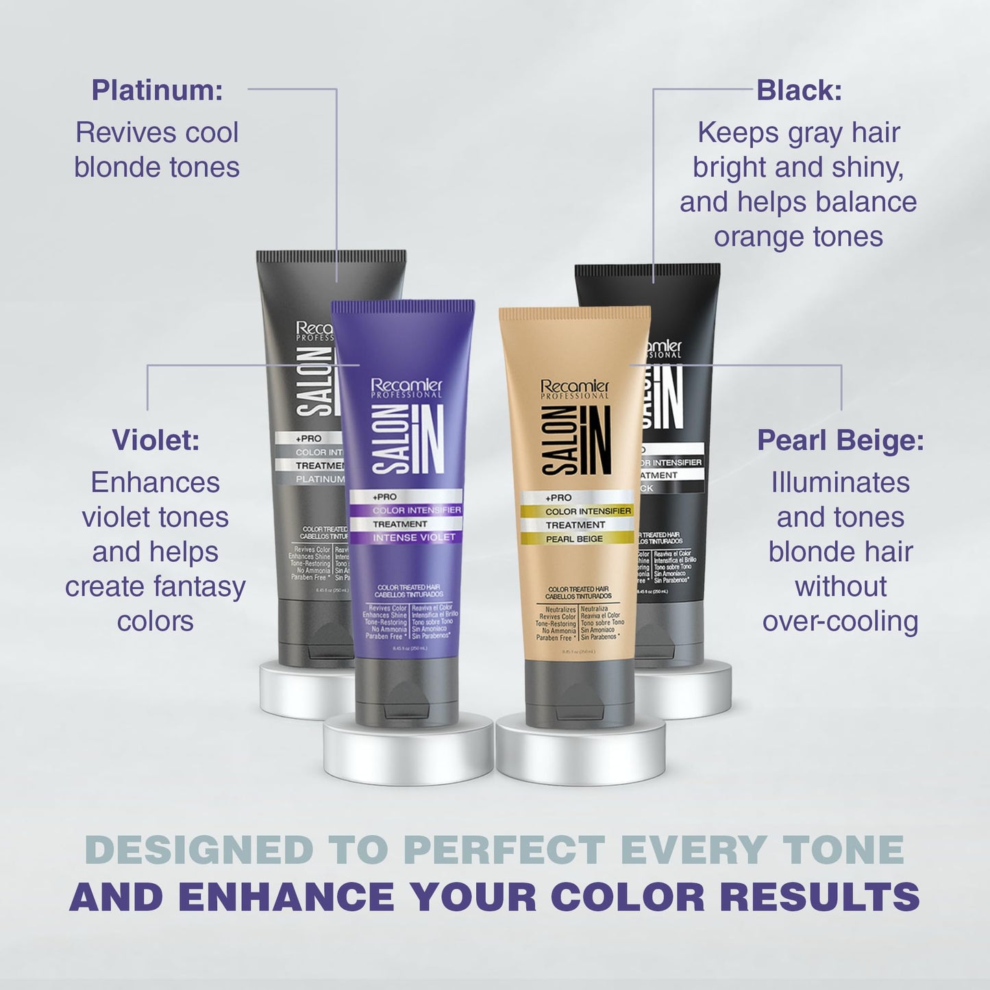 Salon In by Recamier | Pearl Beige Color Intensifier Treatment | Hair Mask For Blonde & Light Hair | 8.45 fl oz / 250 ml