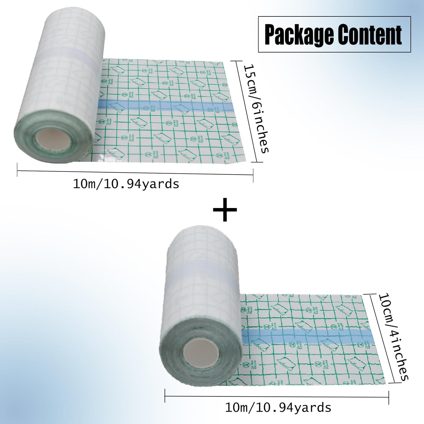 10 Yard Tattoo Aftercare Bandage - SOTICA 2 Rolls Second Skin Tattoo Bandages Tattoo Cover (4 inch, 6 inch Wide) Waterproof Tattoo Wraps for Healing Tattoo Cover for Swimming Tattoo Film for Shower