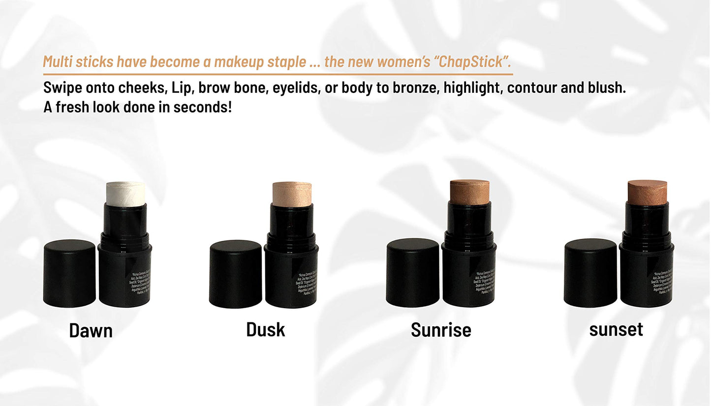 Mom's Secret Natural Organic Multi Cream Sticks, Highlighter and Bronzers 100% Natural, Vegan, Gluten Free, Cruelty Free, Made in the USA, 0.18 oz. (Dawn)