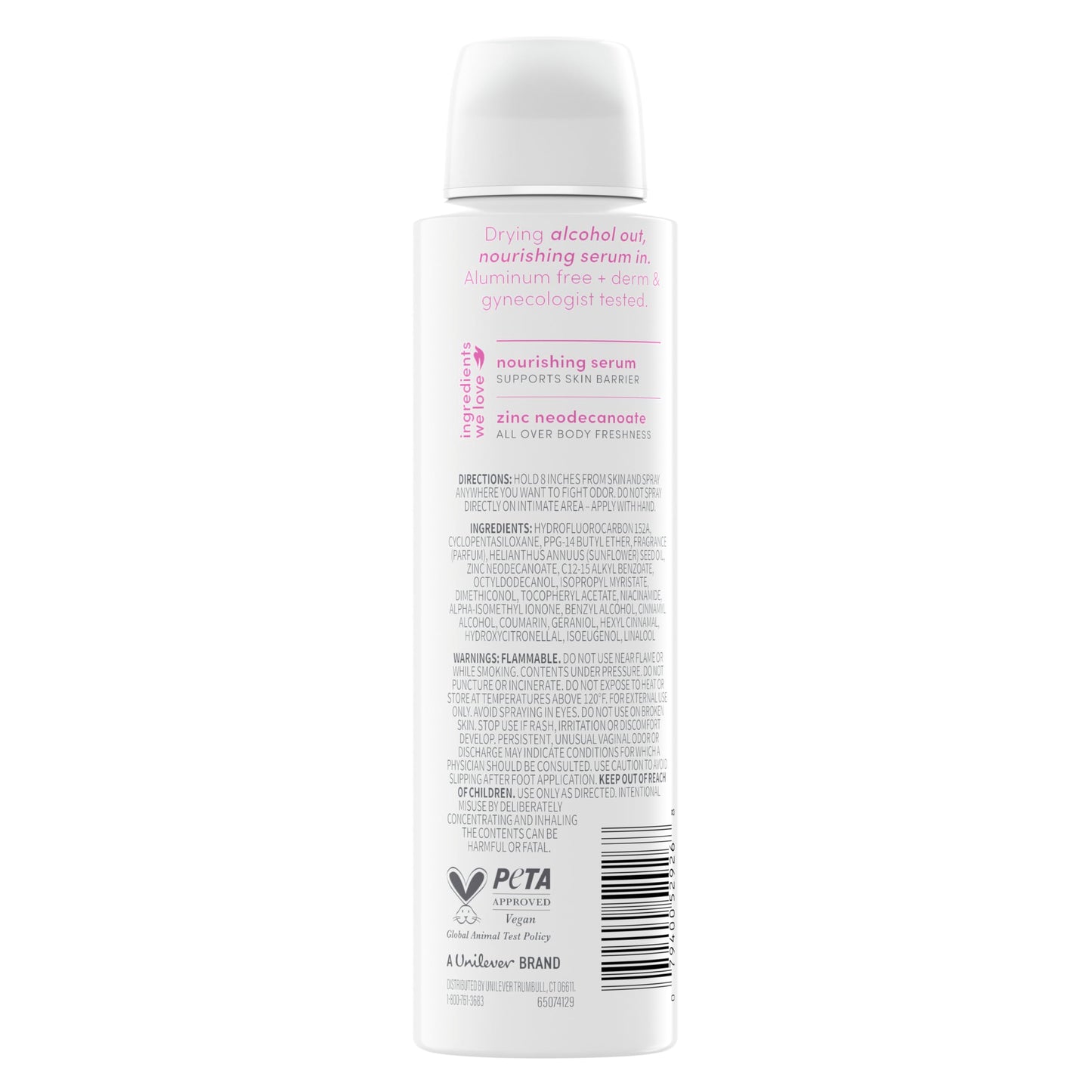 Dove Whole Body Deo Alcohol Free Deodorant Spray for Women Gardenia Breeze 4 oz