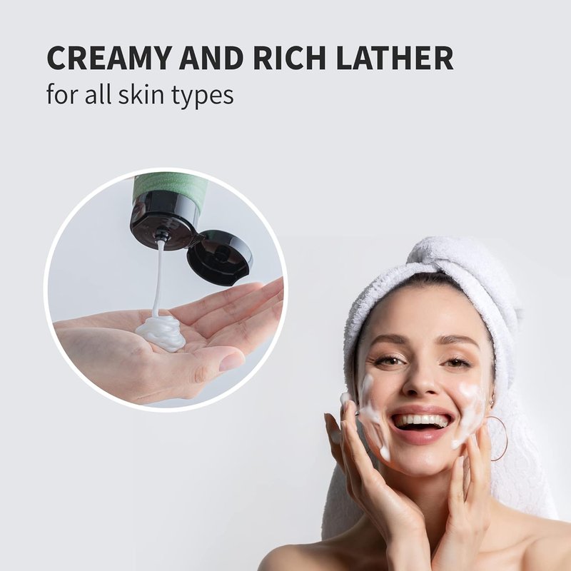Benton Deep Green Tea Face Wash - Hydrating Korean Foaming Cleanser for All Skin Types | 4.23 oz.