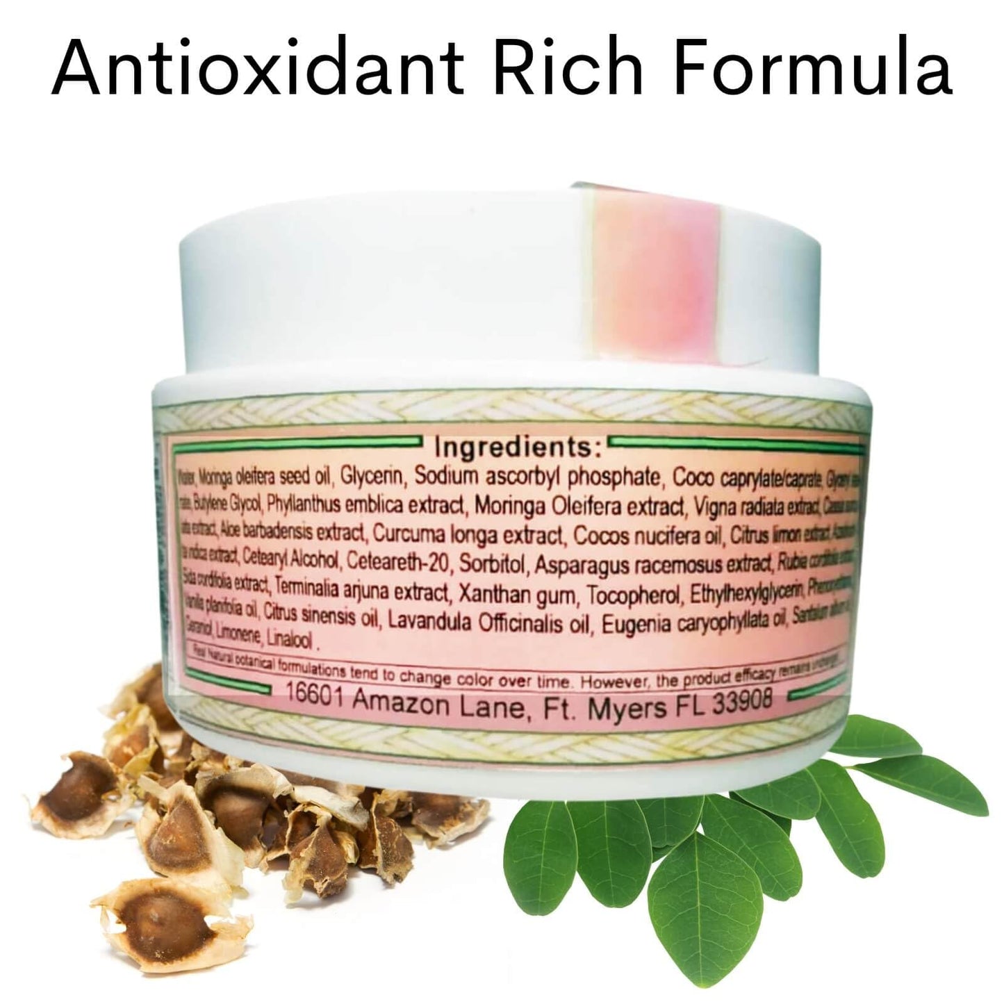Moringa Anti Aging Cream 13 Natural Herbs with skin loving Antioxidants 3.4 oz