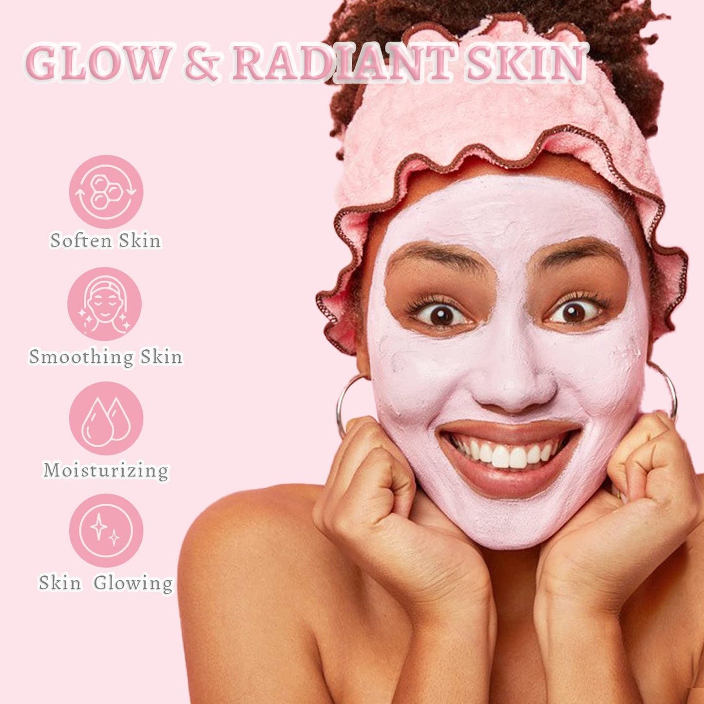 ANAI RUI Rose Facial Mask, Deep Cleansing, Clay Mask with Kaolin Pink Clay, Gifts for Women, Niacinamide, Collagen, Hyaluronic Acid for Moisturizing & Smooth Skin, Pores Minimizers, 4.23Oz