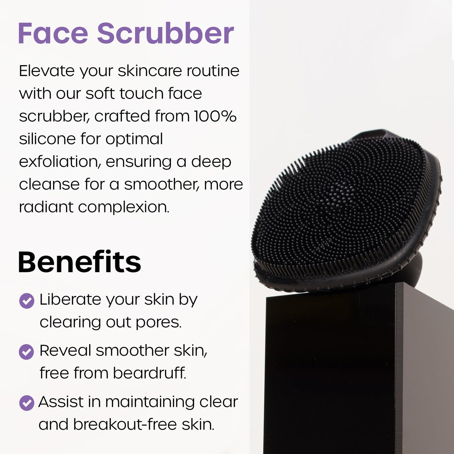 The Man Silicone Face Scrubber, Manual Facial Cleansing Brush & Moisturizing Eye Mask 6 Pairs