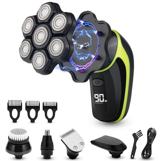 Magnetic 7D Head Shavers for Bald Men, Telfun Waterproof Hypoallergenic Electric Head & Body Shaver, Wet/Dry Shaving, Type-C Fast Charging, LED Display, Rechargeable Razor for Men & Women, Ideal Gift