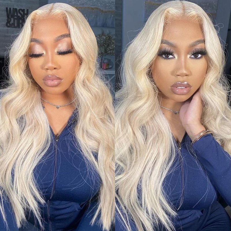 Blonde Clip-In Hair Extensions - 12 Inch Body Wave 613 | 8 Pcs, 110g Real Human Hair