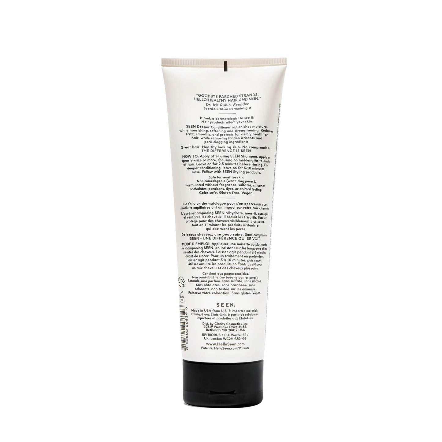 SEEN Deeper Conditioner, Fragrance Free – Non-Comedogenic Hair Deeper Conditioner – Dermatologist-Developed – Safe for Sensitive, Eczema & Acne Prone Skin
