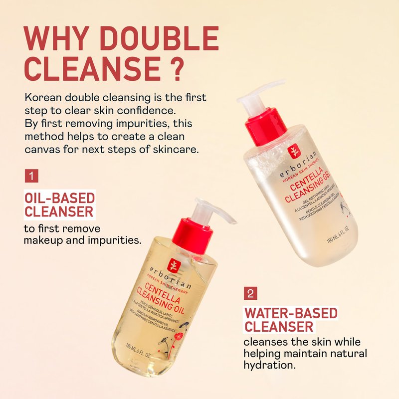 Erborian Centella Routine Travel Kit with Facial Cleansing Oil Makeup Remover (1 fl oz), Facial Cleansing Gel (1 fl oz) & Face Moisturizer Cream (20 ml) - Skin Care for Hydrated & Fresh-Looking Skin