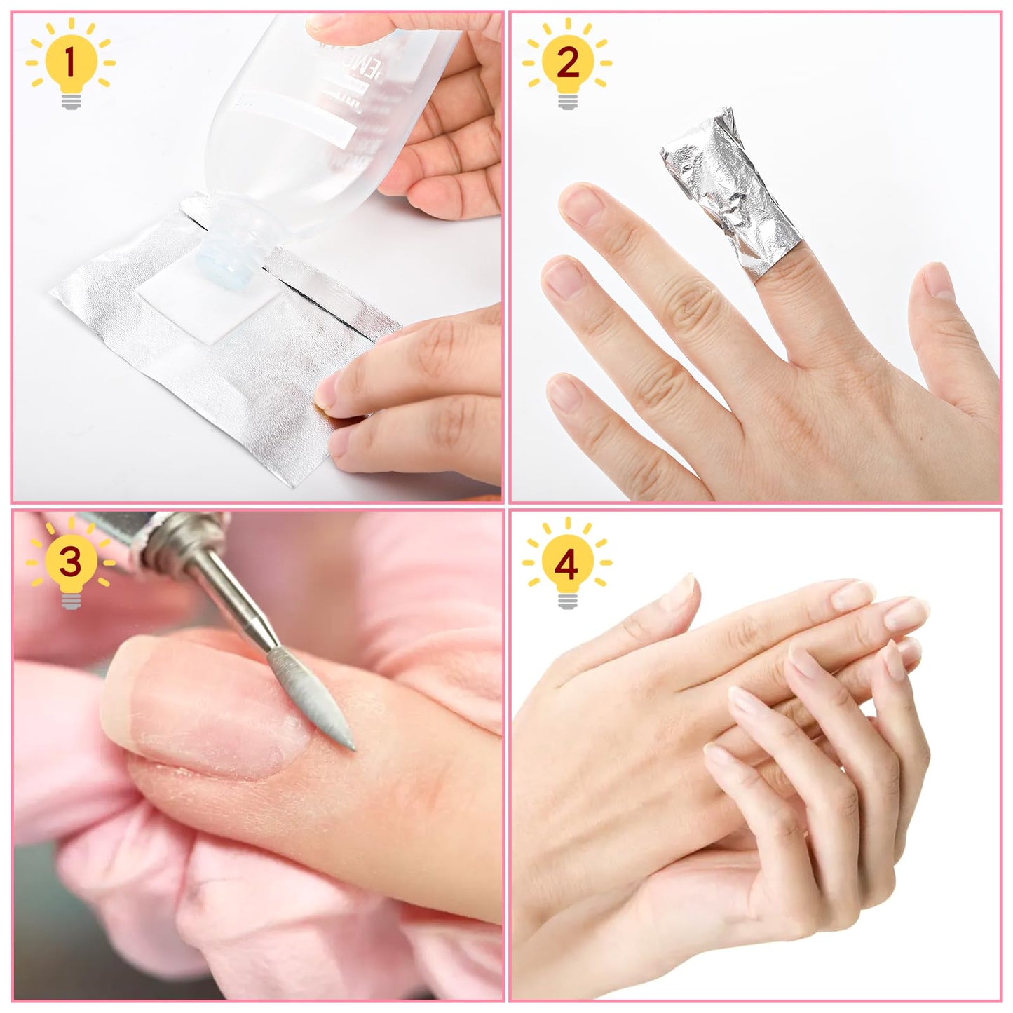 ZEAYEA 800 Pcs Nail Polish Remover Foil Wraps, Lint Free Nail Foil Wraps Soak Off Cotton Pads, Gel Nails Polish Wrap Removal Tool for Salon and Home Use