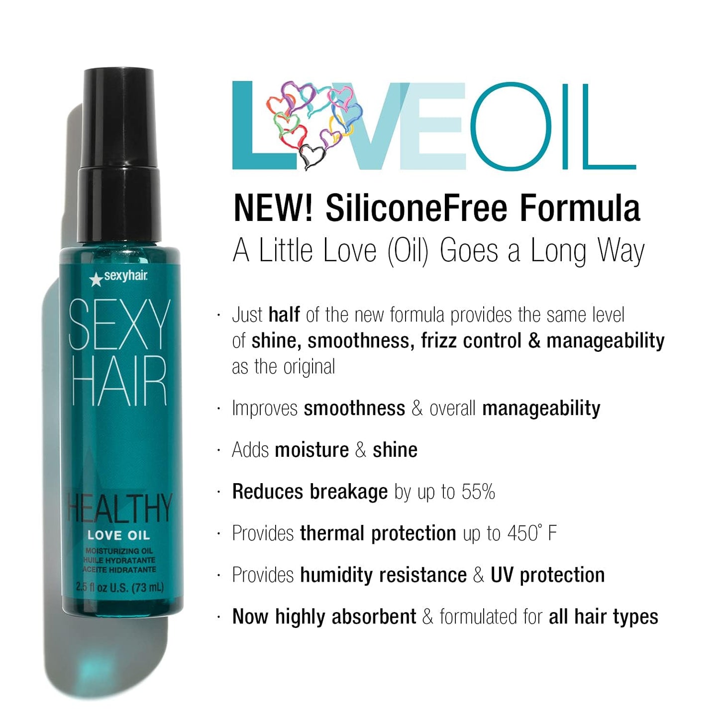 SexyHair Healthy Love Oil Moisturizing Oil, 2.5 oz., white