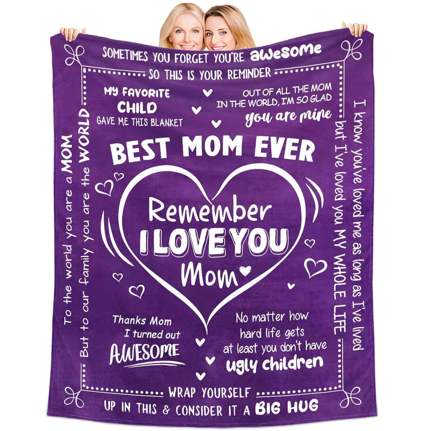 Christmas Gifts for Mom, Thanksgiving Birthday Mothers Day Basket for Mom from Daughter Son, Relaxing Spa Gifts Set with Luxury Flannel Purple Blanket, Great Birthday Mother's Day Ideas for Women