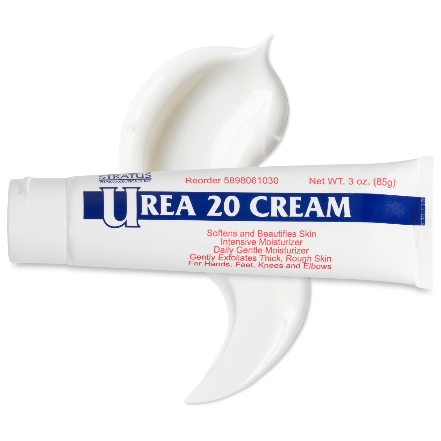 STRATUS PHARMACEUTICALS Urea 20% Cream with Vitamin E for Severe Dry, Rough and Scaly Skin, Intense Moisturizer and Gentle Exfoliator for Hands, Feet, Elbows and Knees Inc