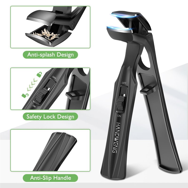 Toenail Clippers for Seniors Thick Toenails, Angled Head Large Toe Nail Clippers for Thick Nails for Men, Heavy Duty Ingrown Toenail Clippers with Wide Jaw, 360° Rotating Nail Clipper with Long Hande