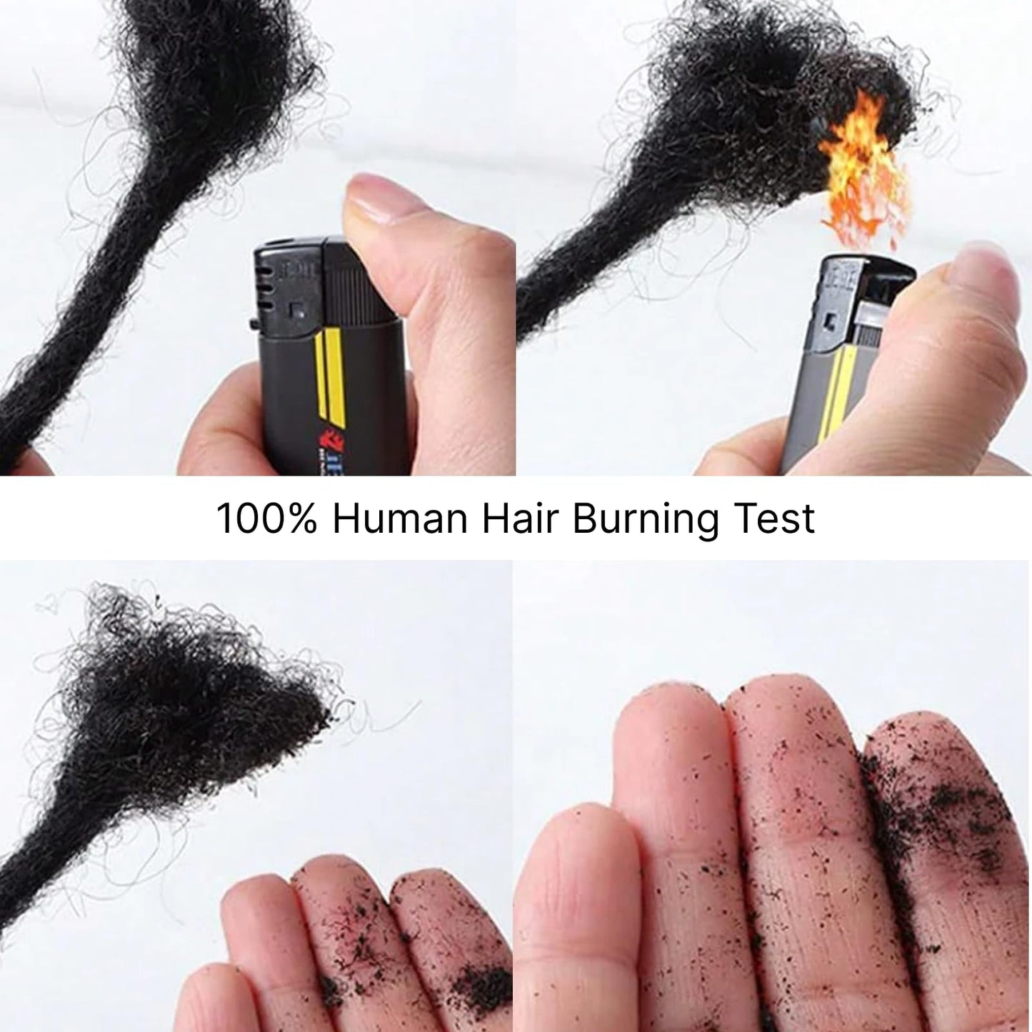 10 inch 30 Strands 0.4cm Thickness 100% Twist Real Human Hair Dreadlock Extensions for Man/Women/Kids DIY Permanent loc Extensions Handmade Can Be Dyed Bleached Curled