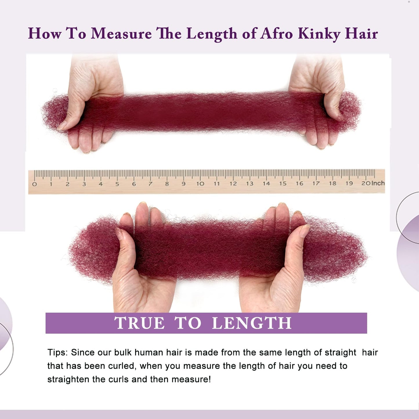Afro Kinkys Bulk Human Hair 613# 4C Kinky Braiding Hair for Dreadlocks 10 Inch 613 Blonde Human Cuban Twist Hiar for Loc Repair, Dreadlock Extensions, Mini Twists, Braids