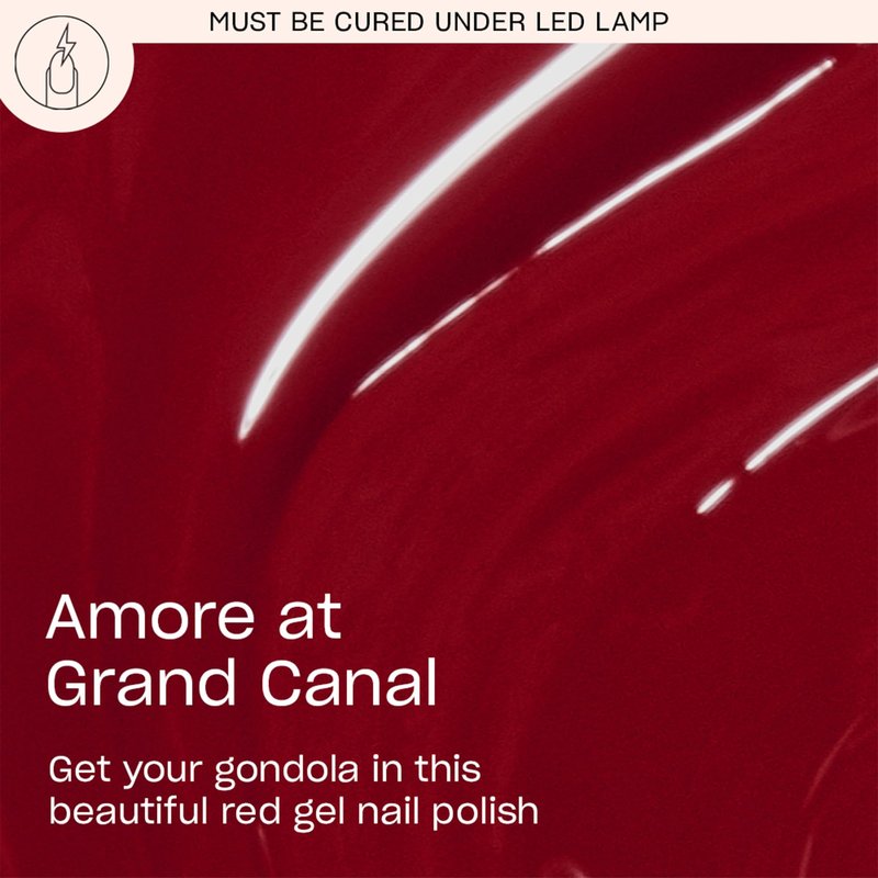 OPI GelColor Amore at the Grand Canal | Opaque Deep Warm Red Crème LED Cure Gel Nail Polish | Salon-Quality Shine, Long-Lasting Wear | Vegan & HEMA Free | 0.5 Fl Oz