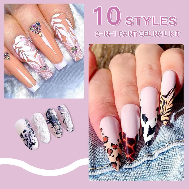 Eptbsdu Nail Art Brushes, 5PC Double Ended Nail Art Design Brushes, Nail Brushes for Nail Art Striping Nail Art Brushes for Long Lines, Ombre Nail Drawing Pen for Salon at Home DIY Manicure