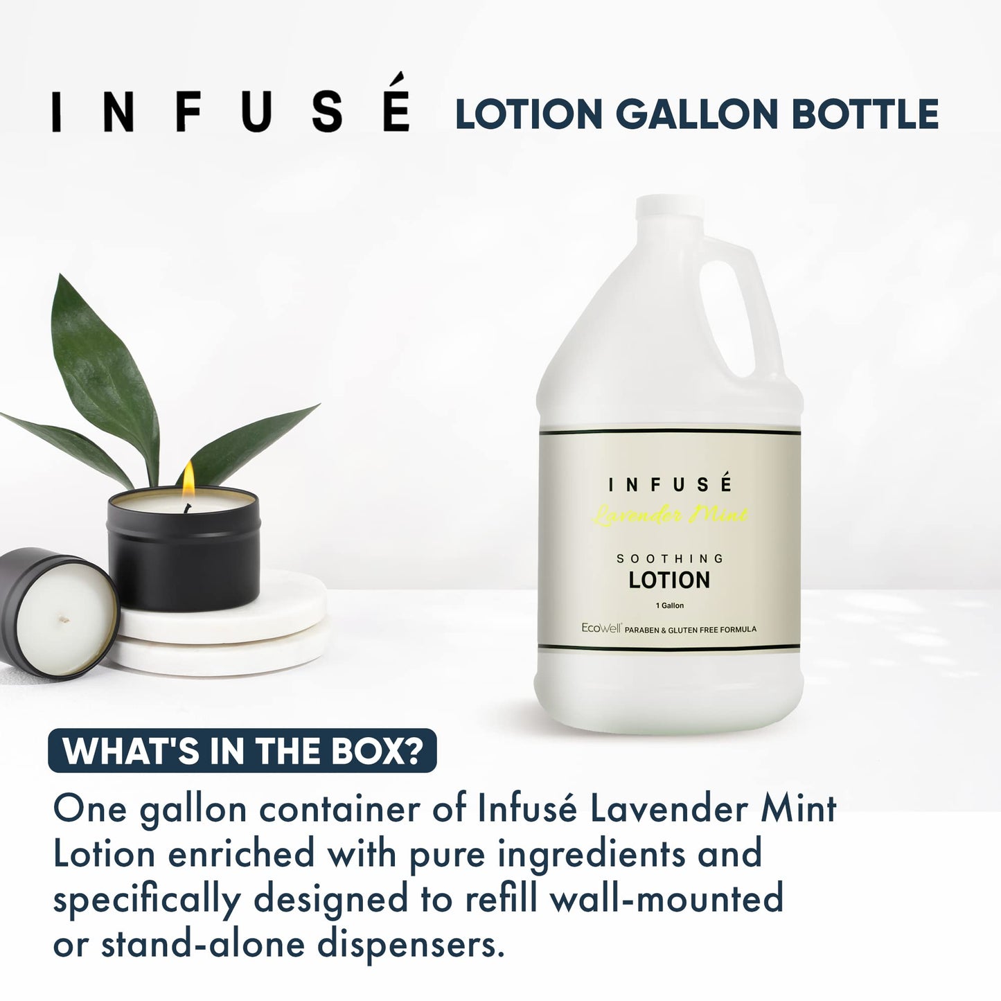 1-Shoppe All-in-Kit | Infuse Lotion | Infuse Lavender Mint Hotel | 1 Gallon | For Hospitality & Vacation Rentals to Refill Dispensers | (Single Gallon)