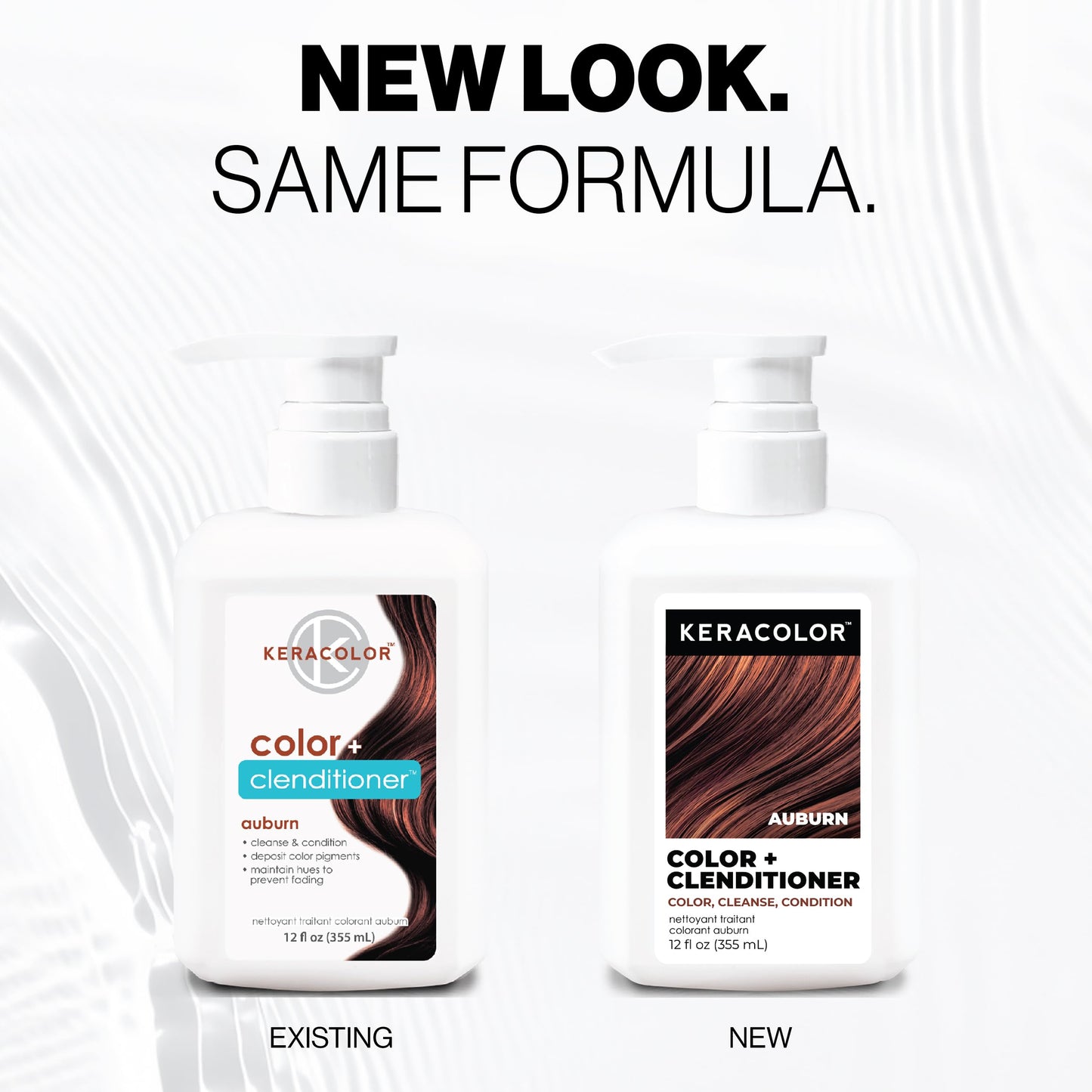 Keracolor Color + Clenditioner 3-in-1 Color-Depositing Conditioner, Gently Cleanses & Conditions, Semi-Permanent Auburn Hair Color, 12 Fl Oz