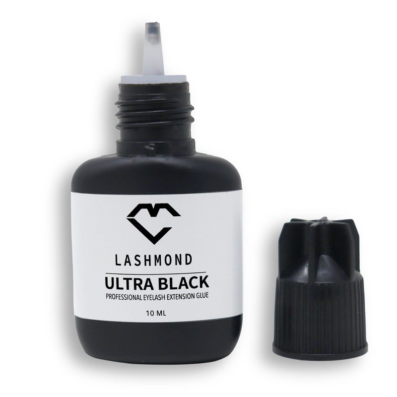 Lashmond Pro Strong Eyelash Extension Glue Ultra Black -Lash Adhesive (10 ml) / 2-3 Sec Drying time/Retention – 6 to 8 Weeks/Maximum Bonding Power/Black Adhesive for Semi-Permanent Extensions
