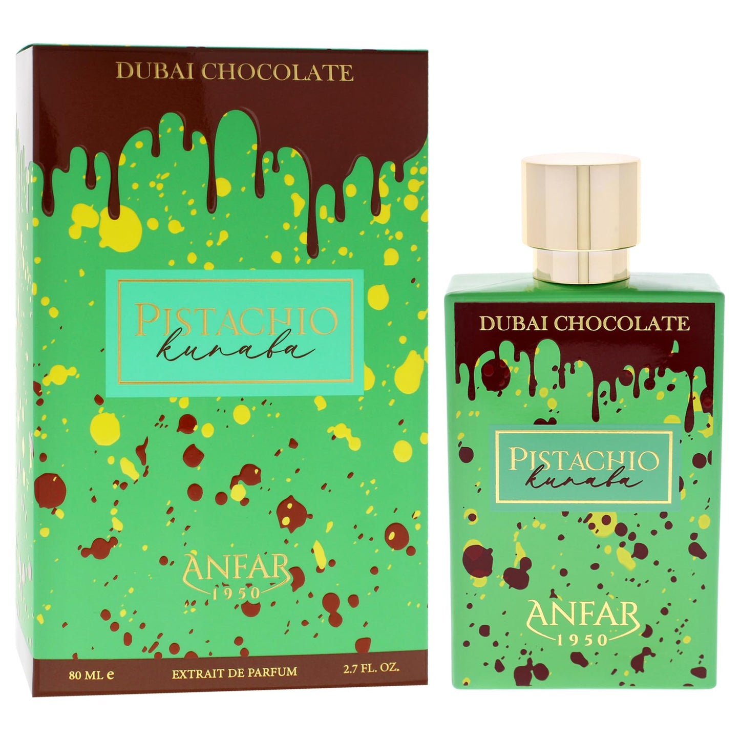 Pistachio Kunafa by Anfar 1950 – Decadent Luxury Perfume for Men & Women, Rich Chocolate, Pistachio, Amber Vanilla & Cardamom Notes, 80ml Extrait De Parfum