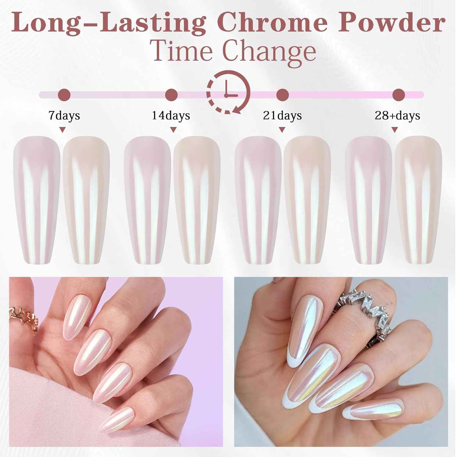 Chrome Nail Powder Kit - 12 Pcs Holographic & Iridescent Gel Polish for DIY Manicure
