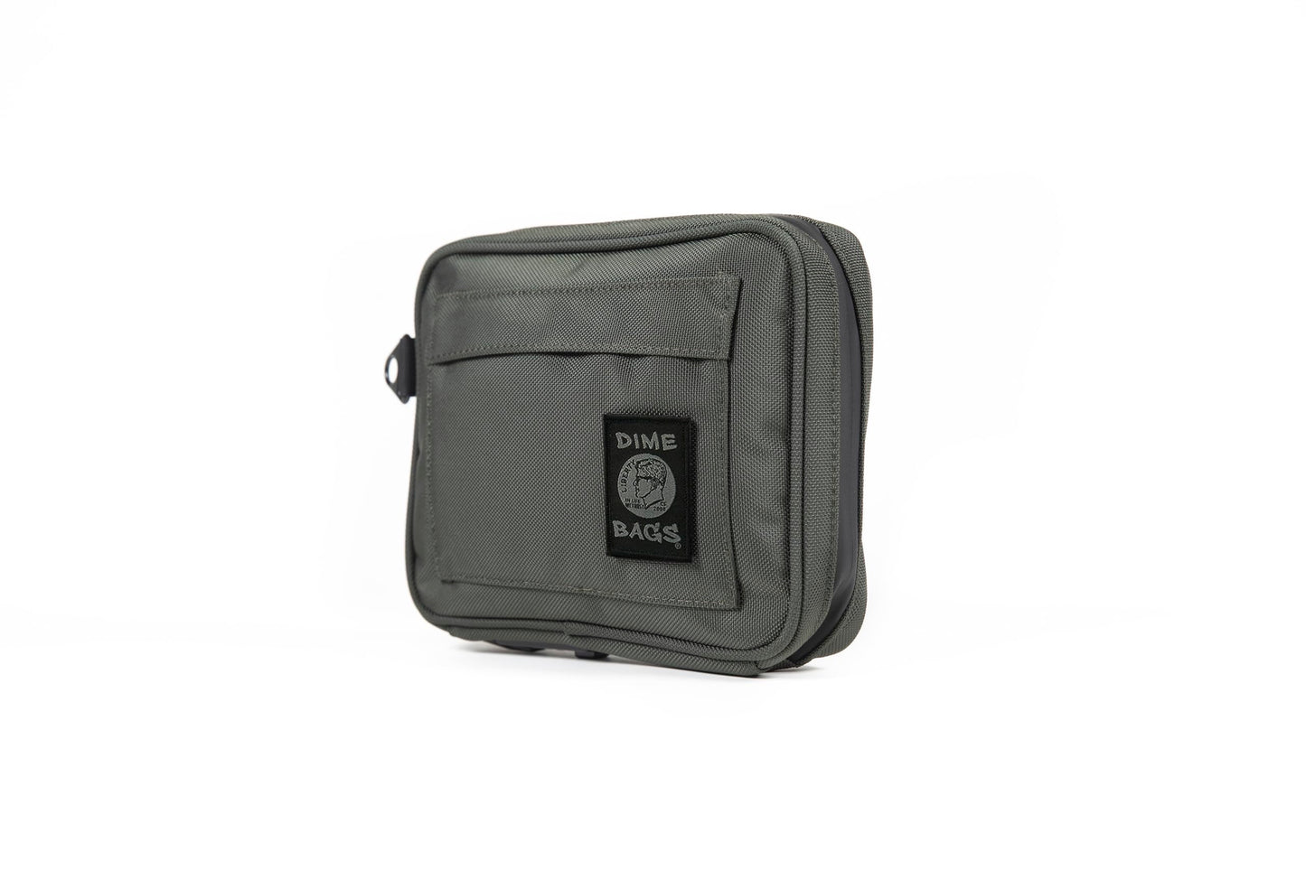 DIME BAGS Lockable Odor Sealing Padded Pouch, Carbon Lined for Scent Protection, Durable Water-Resistant Case with 3-Digit Combo Lock & Hidden Storage Pocket, Changeable Patch (7 Inch, Green)