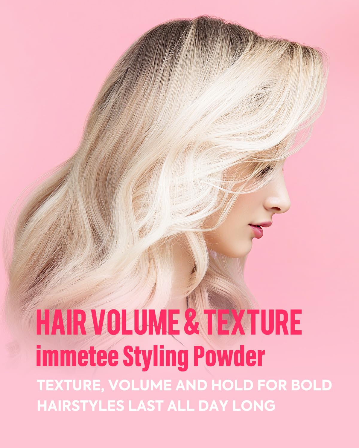 immetee Texture Powder, Volumizing Powder for Hair Volume & Texture, Opaque Effect & Natural Finish, Hair Volume Spray Root Lifting Powders 14g