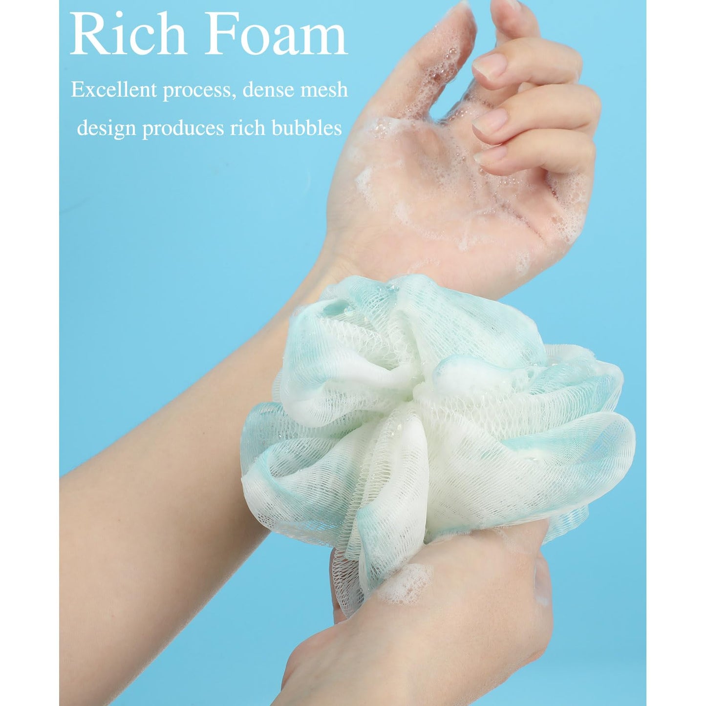 CHENGU 80 Pcs Loofah Bulk Sponge Bath Sponges for Shower Bath Loofah Bulk Shower Pouf Wash Body Pouf Mesh Exfoliating Body Scrubber for Baby Women Men, 20g(Plain Colors)