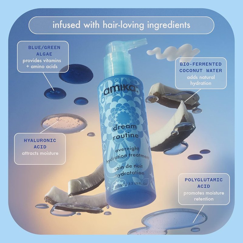 Amika Dream Routine Overnight Hydrating Hair Mask - 100ml | Deep Moisture & Repair