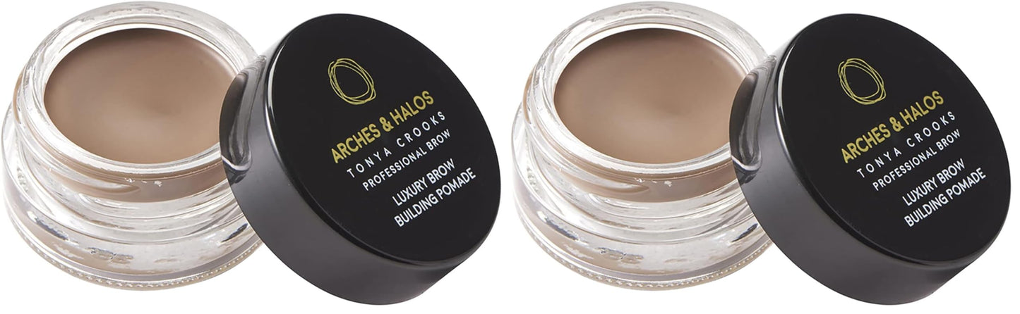 Arches & Halos Luxury Brow Building Pomade - Warm Brown - Tinting Brow Definer for Sculpting and Shaping Eyebrows - Soft, Smudge-Proof, Silky Texture - Lightweight Cream and Gel Blend - 0.016 oz