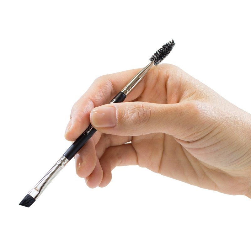Aesthetica Pro Series Double Ended Eyebrow Brush & Spoolie - Angled Brow Brush for Precision Application & Blending of Eye Brow Powders, Waxes & Gels - Vegan & Cruelty Free