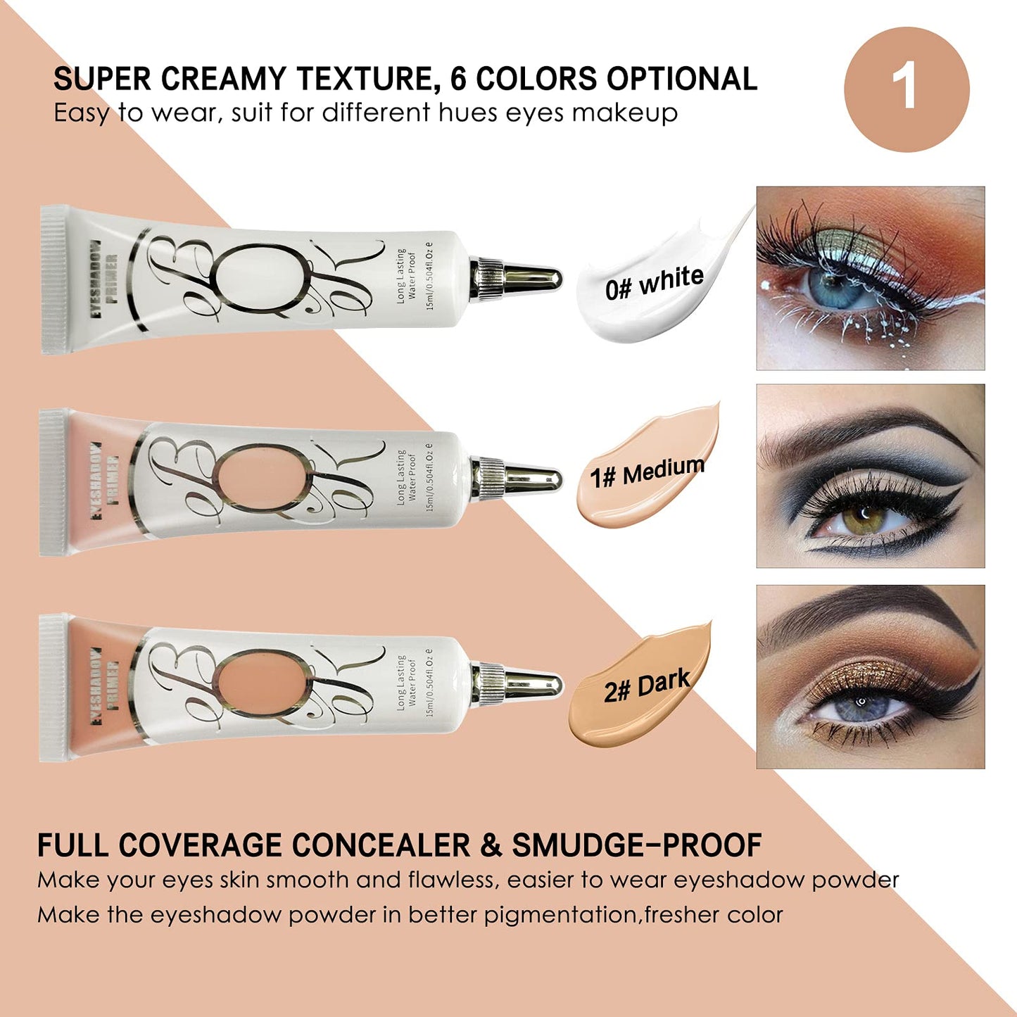2 Pack Matte White Eyeshadow Primer Eyeshadow Base (Set A)
