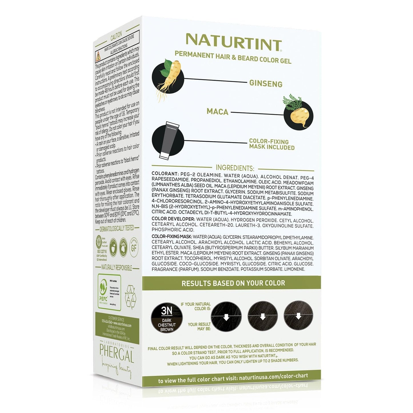 Naturtint Mens Permanent Hair Color for Hair Beard and Mustache (3N Dark Chestnut Brown)
