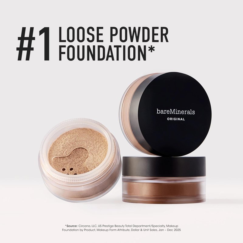 Original Loose Powder Foundation SPF 15, Medium Tan 18, Vegan, Cruelty-Free & Dermatologist-Tested