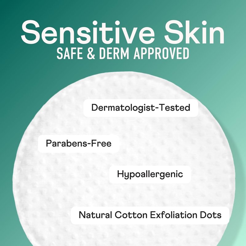 Swisspers Premium Exfoliating Cotton Rounds - 100% Pure Cotton, Dual-Sided Pads for Gentle Cleansing | 80 Count (Pack of 3)