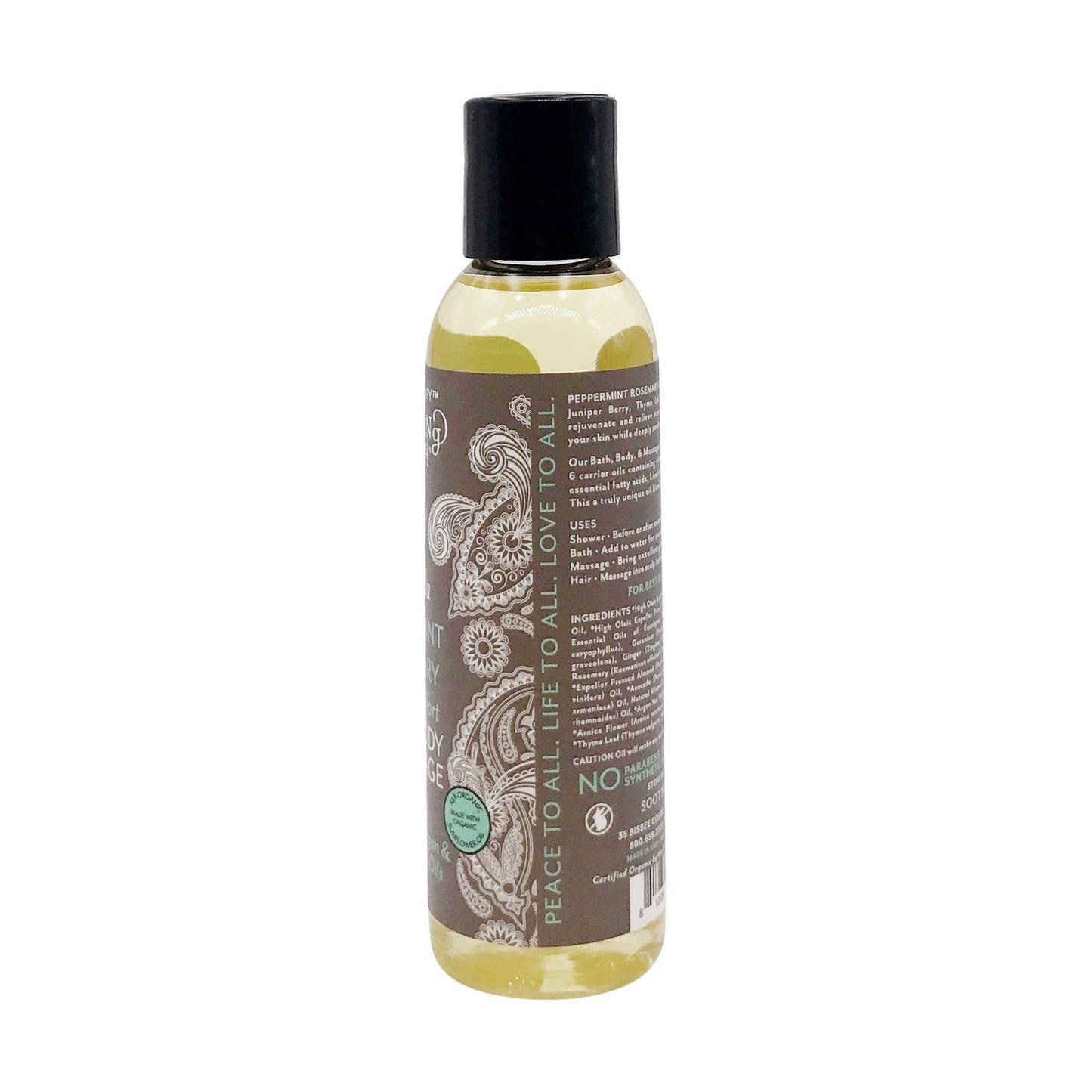 Soothing Touch Peppermint Rosemary Organic Bath, Body & Massage Oil, 4 Fl Oz (Pack of 3)