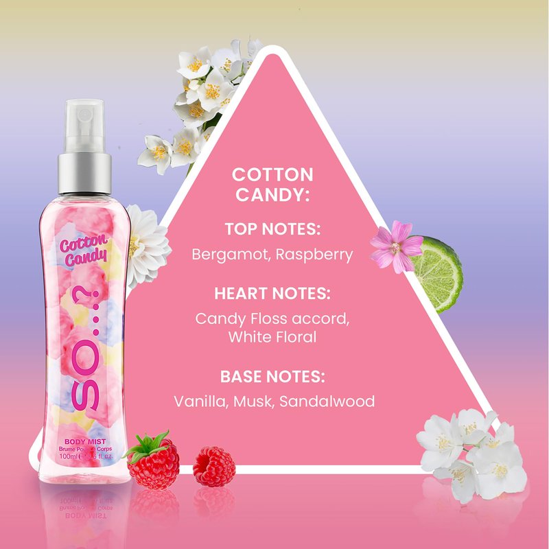 Cotton Candy Body Mist by So...? - Perfume for Women - Sweet Vanilla Perfume with Notes of Bergamot, Raspberry, Candy Floss - Gifts for Women - 3.5 oz