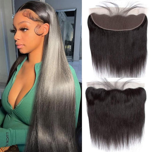 13x4 HD Lace Frontal Closure Human Hair Straight HD Lace Closure Human Hair Free Part 22 Inch Natural Black Frontal HD Lace
