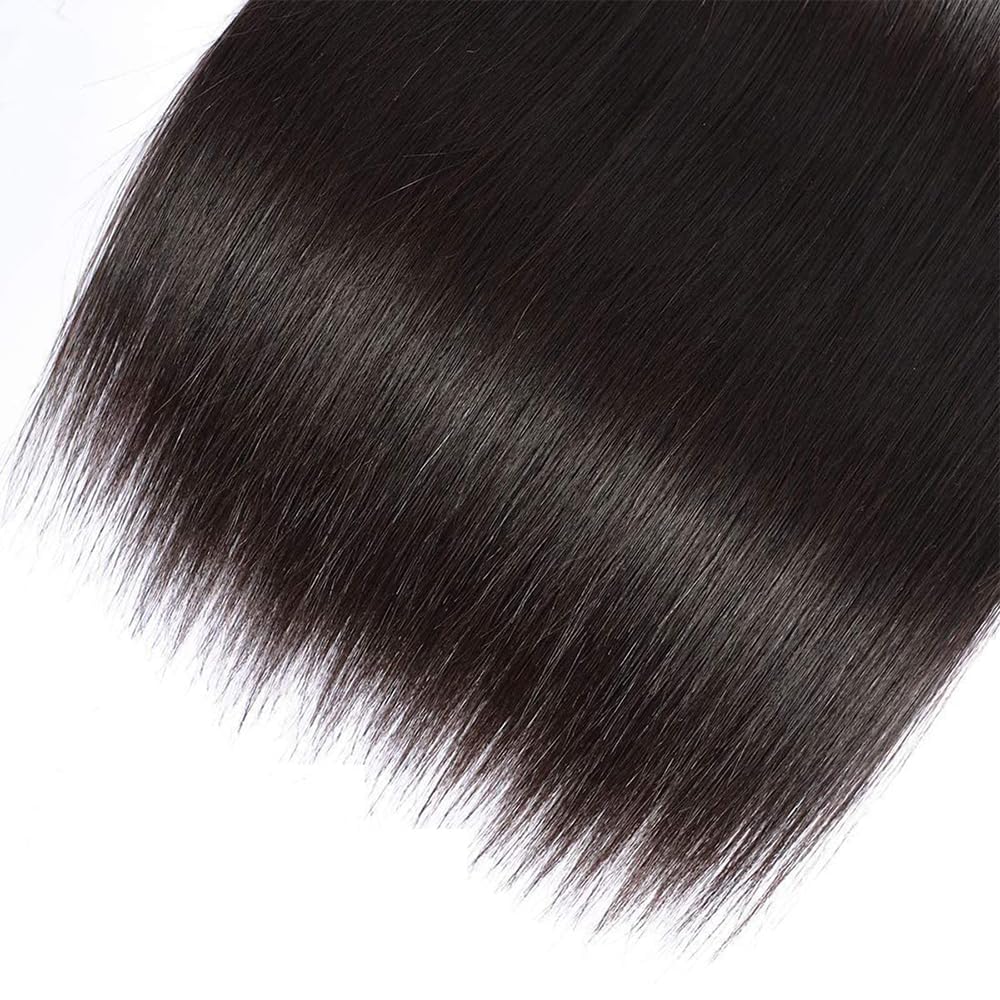 Straight Human Hair Bundles 26 Inch Straight Single Bundle #1B Natural Black Human Hair Unprocessed Native Virgin Hair 100g Total Double Weft Weave Human Hair Extensions for Women