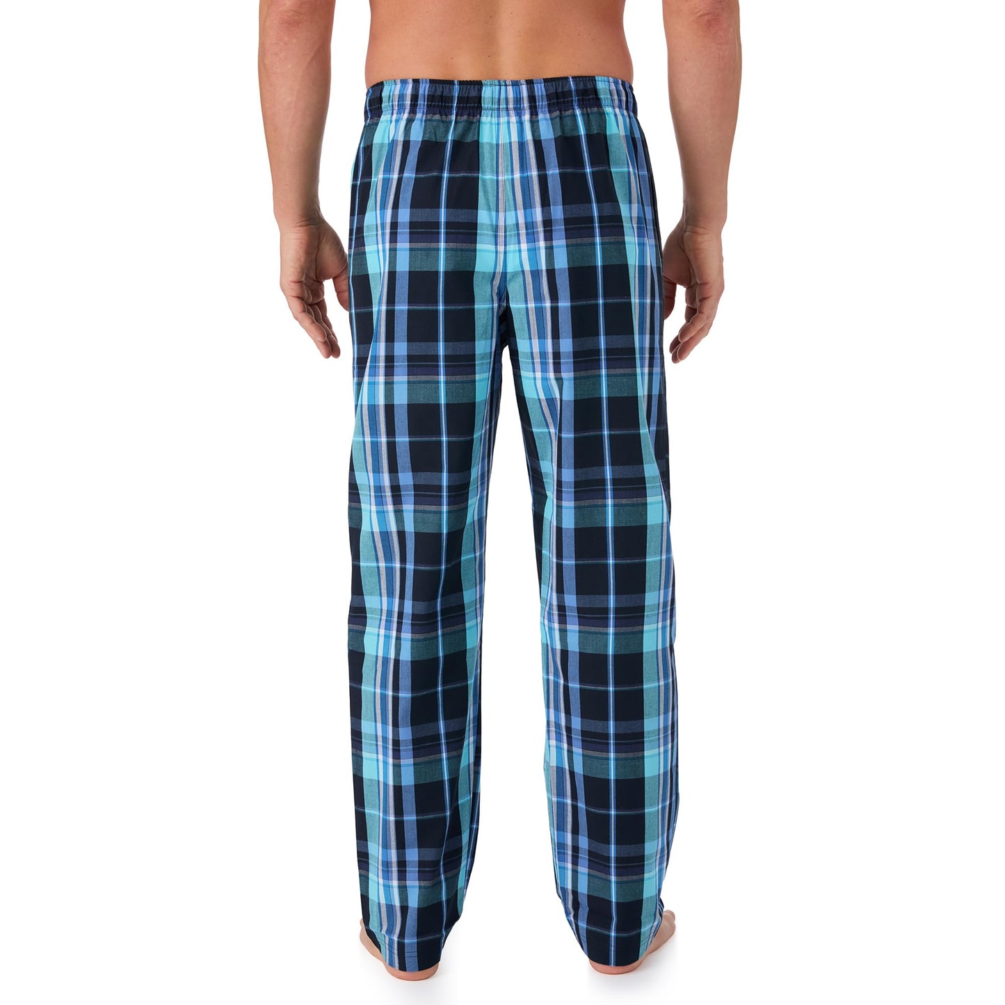 Tommy Bahama - Men's Essential Printed Sleep Pant, Woven Pajama Pants for Sleep or Lounge (Navy Blue Plaid, X-Large)