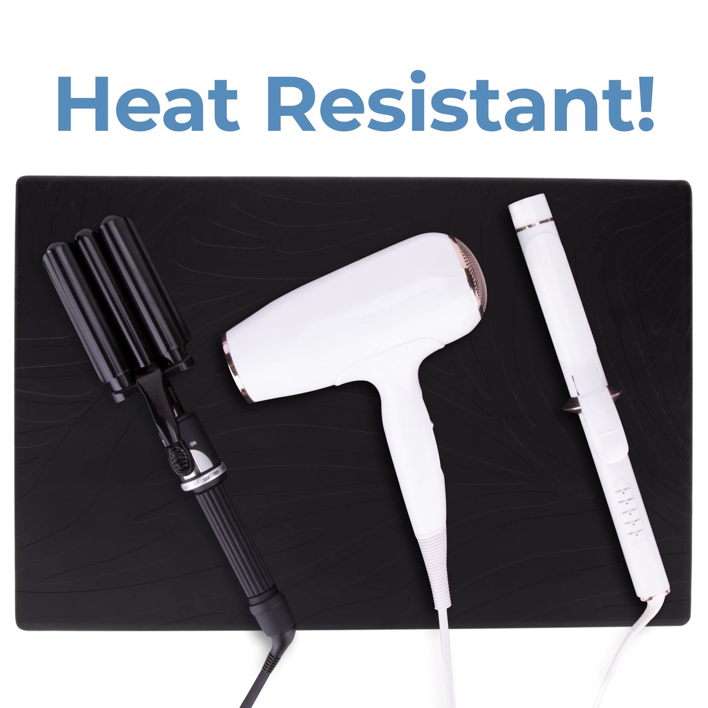 Heat Resistant Station Mat for Hair Straightener, Flat Iron, Curling Iron and Hot Styling Tools (1 Pack (Larger Size 16"x24"))