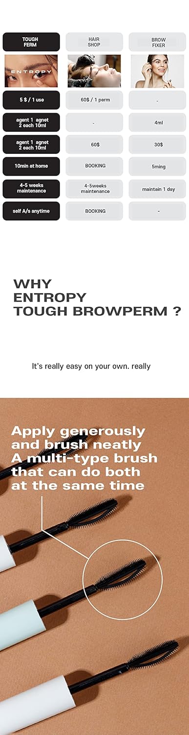 Tough Brow Lift Perm Kit - At-Home DIY Brow Lamination for Fuller, Defined Eyebrows | Hypoallergenic, 0.88 Oz