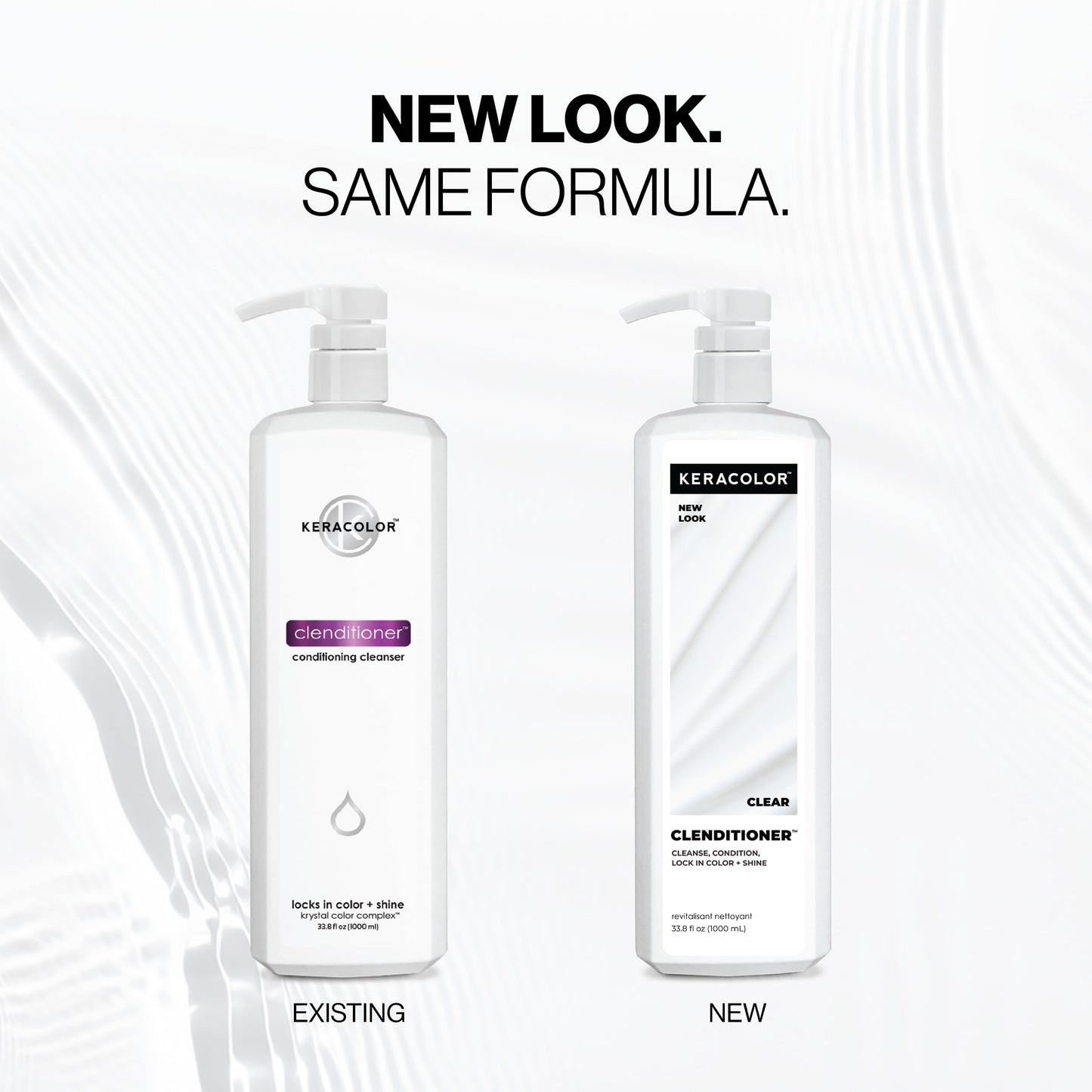 KERACOLOR Clenditioner Cleansing Conditioner Color Safe Prevents Fade - Replaces Your Shampoo, Keratin Infused, 33.8 Fl Oz