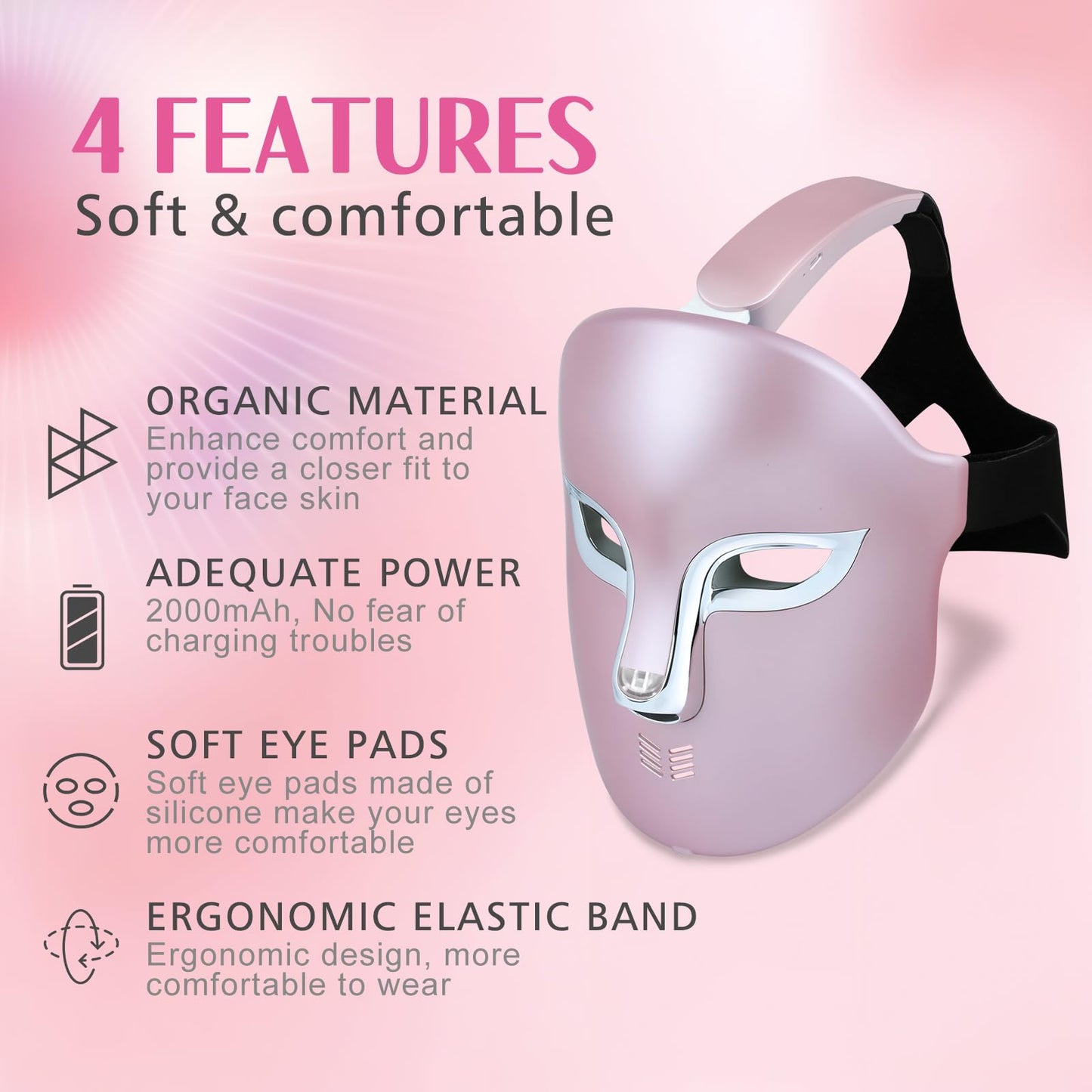 FSA Red Light Therapy Mask : Target Acne Removal,Wrinkles Redness,Wirless Remote,Salon Grade HSA Infrared Face Mask, Anti Aging Skincare for Home,2000mAh Rechargeable Led Light Therapy Facial Mask