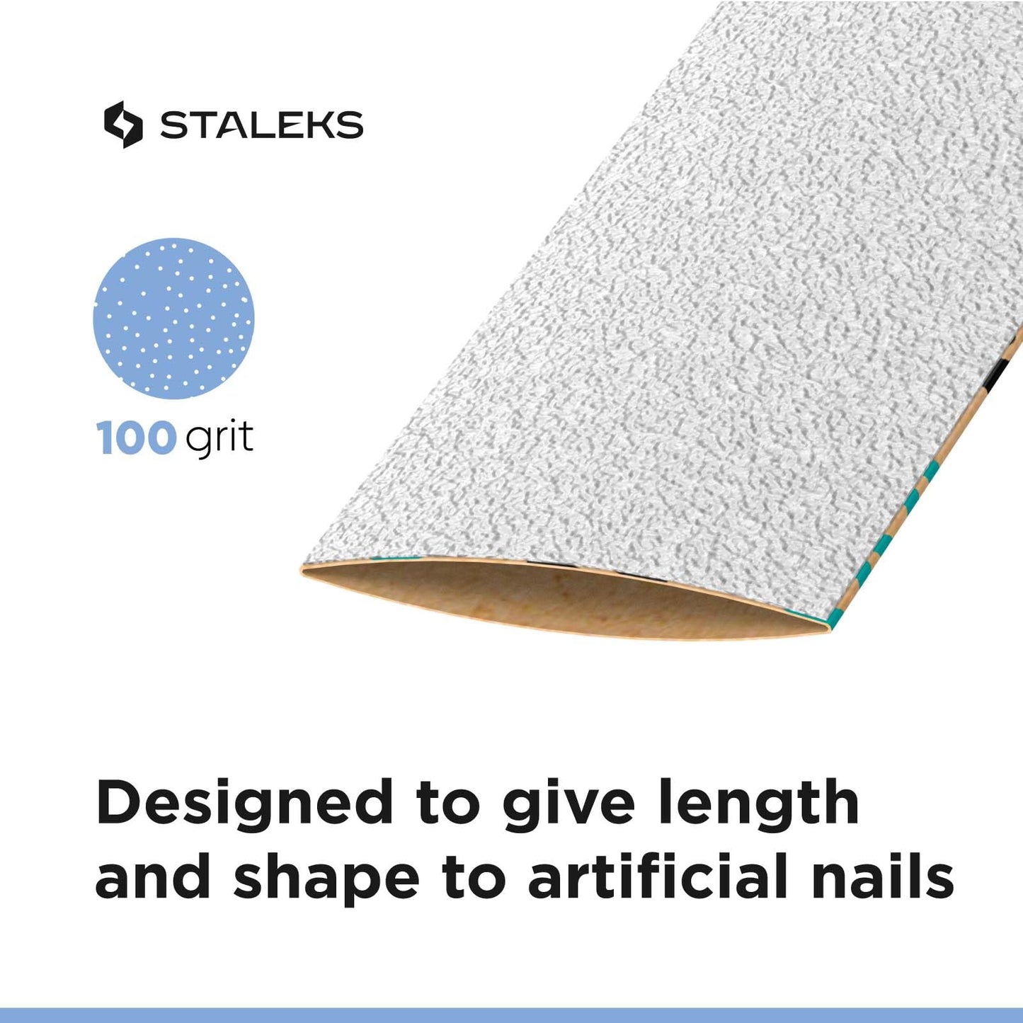 STALEKS PRO Disposable White Abrasive Tape papmAm Expert – 100 Grit – 7m Roll in Plastic Case – Glueless Replaceable Abrasive – Professional Nail Shaping – Manicure & Pedicure