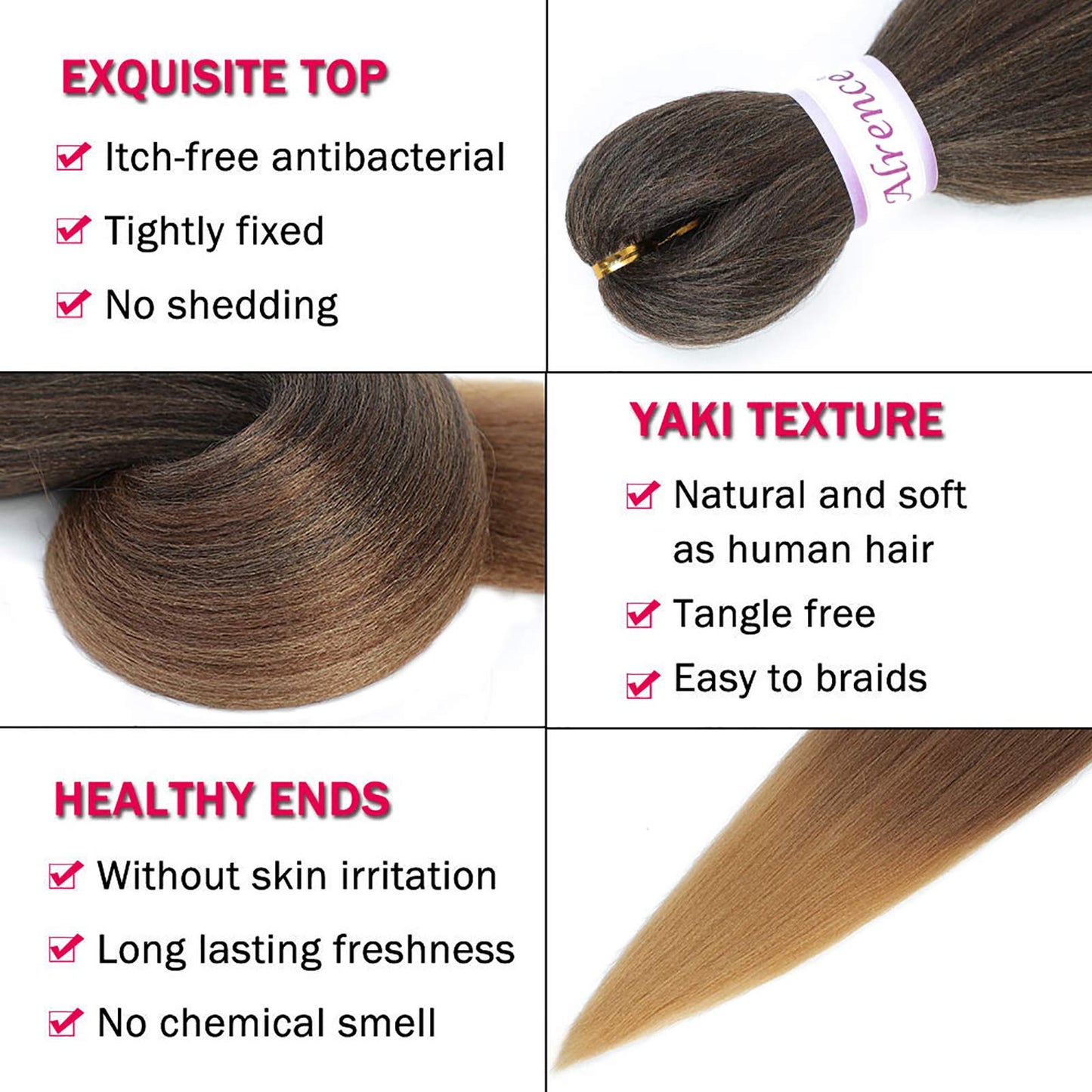 Alrence Pre Stretched Braiding Hair Long Braid 42 Inch 8 Packs Professional Braiding Hair Extensions Synthetic Crochet Twist Braids (42 Inch, 1B/30/27)
