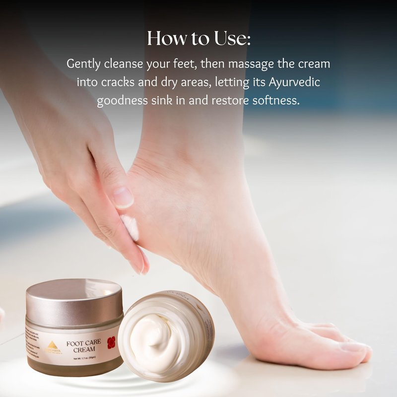 Foot Cream for Dry, Cracked Heels & Feet – 1.76 Oz, Ayurvedic Heel Repair Cream with Jaatyadi Oil, Urea & Lactic Acid – Moisturizing Damaged Heels and Repair & Soften Rough Skin
